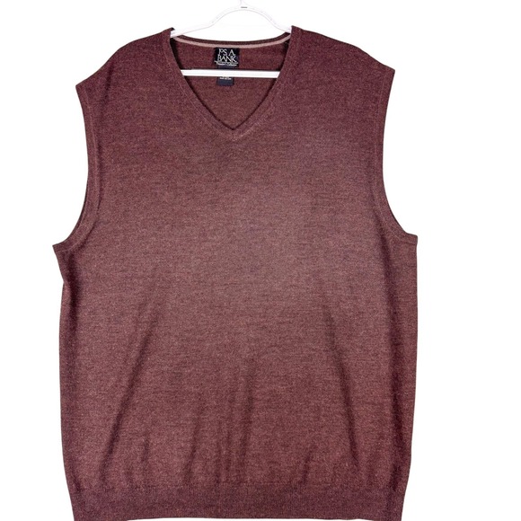 Jos. A. Bank Other - Jos A Bank Sweater Vest Mens 2XL Brown Merino Wool V Neck Traveler Collection